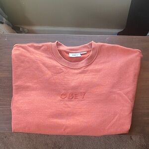 Obey Men's Rust Crewneck Sweater